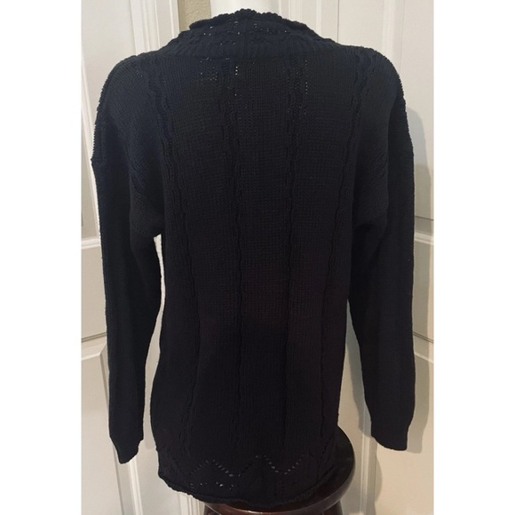 Persuasion Black Sweater Womens Size Medium V-Neck New Vintage - Picture 4 of 7